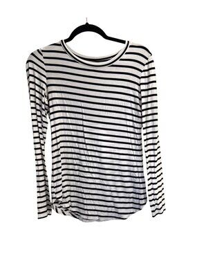 Old Navy Luxe Black & White Striped Long Sleeve Shirt Womens Size Small